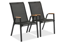 Ensemble de deux chaises Bitonto noir Garden Point