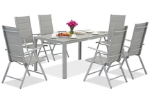 Ensemble de jardin Verona en aluminium polywood pour 6 personnes Garden Point light grey