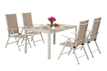 Ensemble de jardin en aluminium polywood Verona pour 4 personnes Garden Point beige