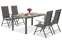 Ensemble de jardin en aluminium polywood Verona pour 4 personnes Garden Point gris