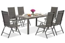 Ensemble de jardin en aluminium polywood Verona pour 6 personnes Garden Point gris