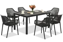 Ensemble de meubles de jardin King/Aria anthracite pour 6 personnes Bica