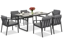 Ensemble de salle à manger Cento pour 6 personnes Garden Point anthracite