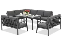 Garden Point Zakintos Comida 9 set de jardin d'angle anthracite