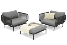 Garden Point anthracite Perez Ensemble de meubles de terrasse