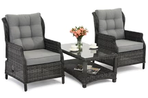 Garden Point antraciet Malaga Terrasmeubelset