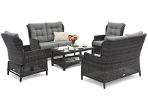 Garden Point exclusieve technorattan meubelset Malaga Coffee 6 antraciet