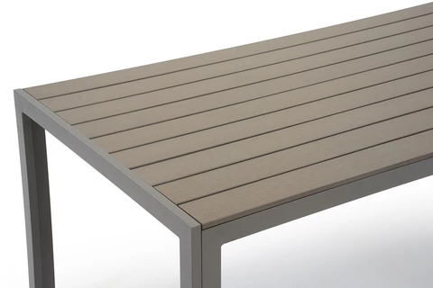 Garden Point grijze aluminium tuinmeubelen met grote Polywood Verona tafel voor 8 personen