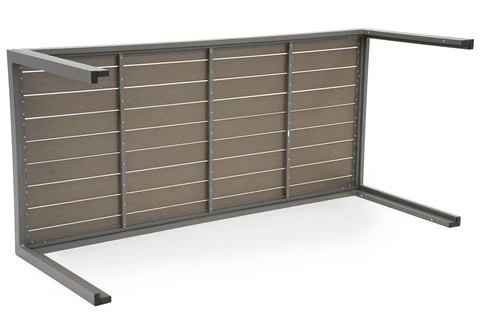Garden Point grijze aluminium tuinmeubelen met grote Polywood Verona tafel voor 8 personen