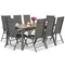 Garden Point grijze aluminium tuinmeubelen met grote Polywood Verona tafel voor 8 personen