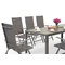 Garden Point grijze aluminium tuinmeubelen met grote Polywood Verona tafel voor 8 personen
