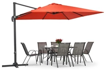 Garden Point rode Siena parasol 3x3m