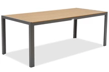 Grote aluminium polywood tuintafel 200 cm Verona Wood Garden Point grijs