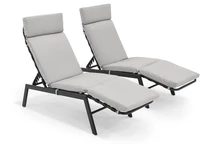 Jeu de deux chaises longues Lobos Garden Point grises