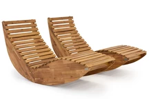 Jeu de deux chaises longues en bois Kanpur Garden Point