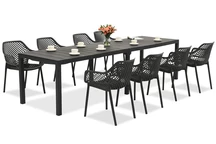 King Double/Aria antraciet tuinmeubelset voor 8 personen Bica