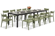 King Double/Provence antraciet groene tuinset voor 12 personen Bica