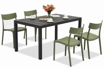 King/Provence antraciet groene tuinset voor 4 personen Bica