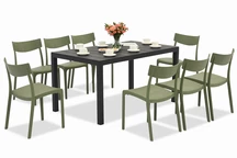 King/Provence antraciet groene tuinset voor 8 personen Bica