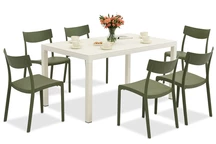 King/Provence tuinset wit en groen voor 6 personen Bica