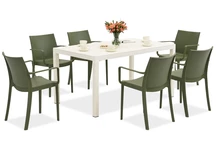 King/Victoria tuinset wit en groen voor 6 personen Bica