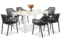 King/Aria wit en antraciet tuinmeubelset voor 6 personen Bica
