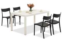 King/Provence wit en antraciet tuinmeubelset voor 4 personen Bica