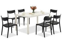 King/Provence wit en antraciet tuinmeubelset voor 6 personen Bica