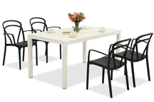 King/Vague wit en antraciet tuinmeubelset voor 4 personen Bica
