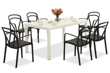 King/Vague wit en antraciet tuinmeubelset voor 6 personen Bica