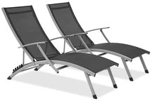 Lot de deux chaises longues de jardin anthracite Salto Garden Point