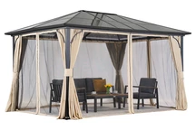 Moderne tuinprieel Santiago Premium 4x4m Tuinpunt beige
