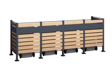 Overdekking voor 4 afvalbakken van 120 of 240 liter Breda CoverTech