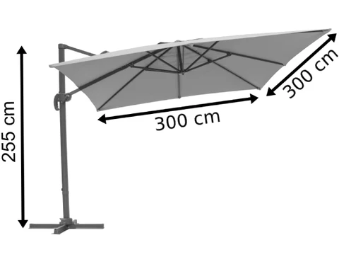 Parasol de jardin gris Siena 3x3m Garden Point