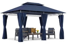Pavillon de jardin bleu marine Ibiza 3x4m Garden Point