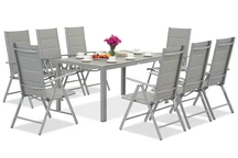Polywood Verona aluminium garden set pour 8 personnes Garden Point light grey