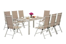 Polywood Verona aluminium tuinset voor 8 personen Garden Point beige
