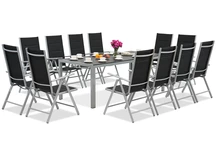 Salon de jardin Garden Point en aluminium avec grande table Polywood Verona pour 12 personnes