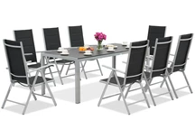 Salon de jardin Garden Point en aluminium avec grande table Polywood Verona pour 8 personnes