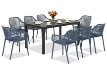 Salon de jardin King/Aria bleu anthracite pour 8 personnes Bica