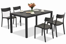 Salon de jardin King/Provence anthracite pour 4 personnes Bica