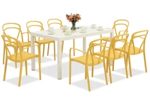 Salon de jardin King/Vague blanc et orange pour 8 personnes Bica