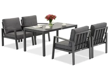 Salon de jardin Zakintos Premium 4 en aluminium anthracite Garden Point