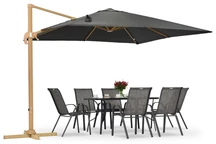 Siena 3x3m houtachtige tuinparasol met antraciet hoes Garden Point