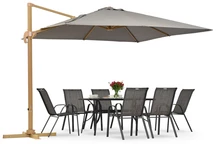 Siena 3x3m houtachtige tuinparasol met grijze hoes Garden Point