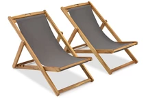 Surat Garden Point set van twee houten ligstoelen