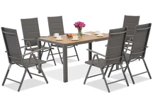 Verona Wood aluminium tuinset voor 6 personen Garden Point grijs