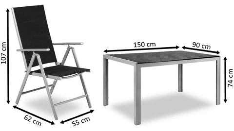 Verona polywood aluminium tuinset voor 4 personen Garden Point