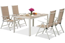 Verona polywood aluminium tuinset voor 4 personen Garden Point beige