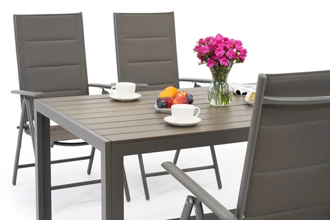 Verona polywood aluminium tuinset voor 4 personen Garden Point grijs